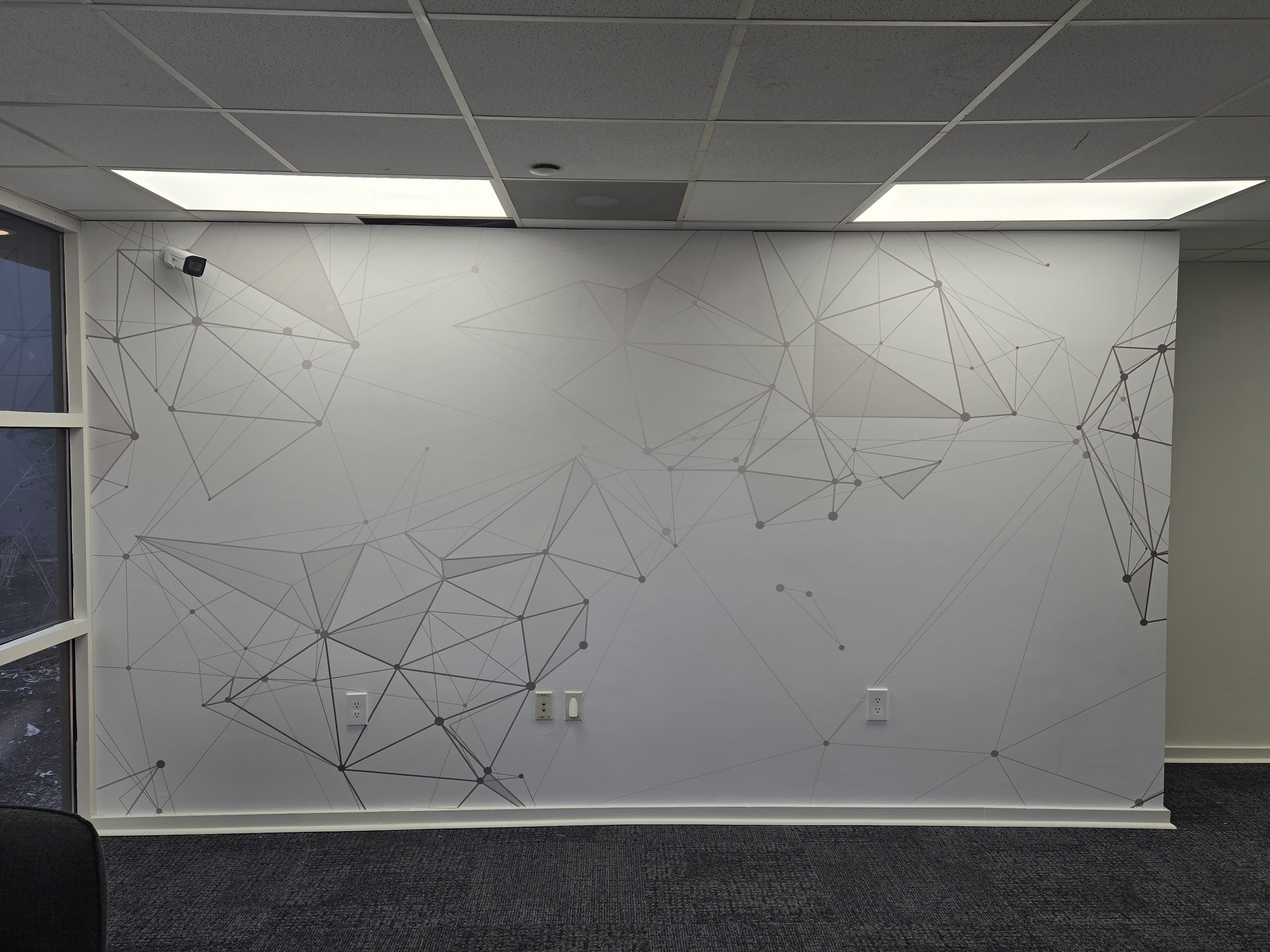 Geometric office wall graphic