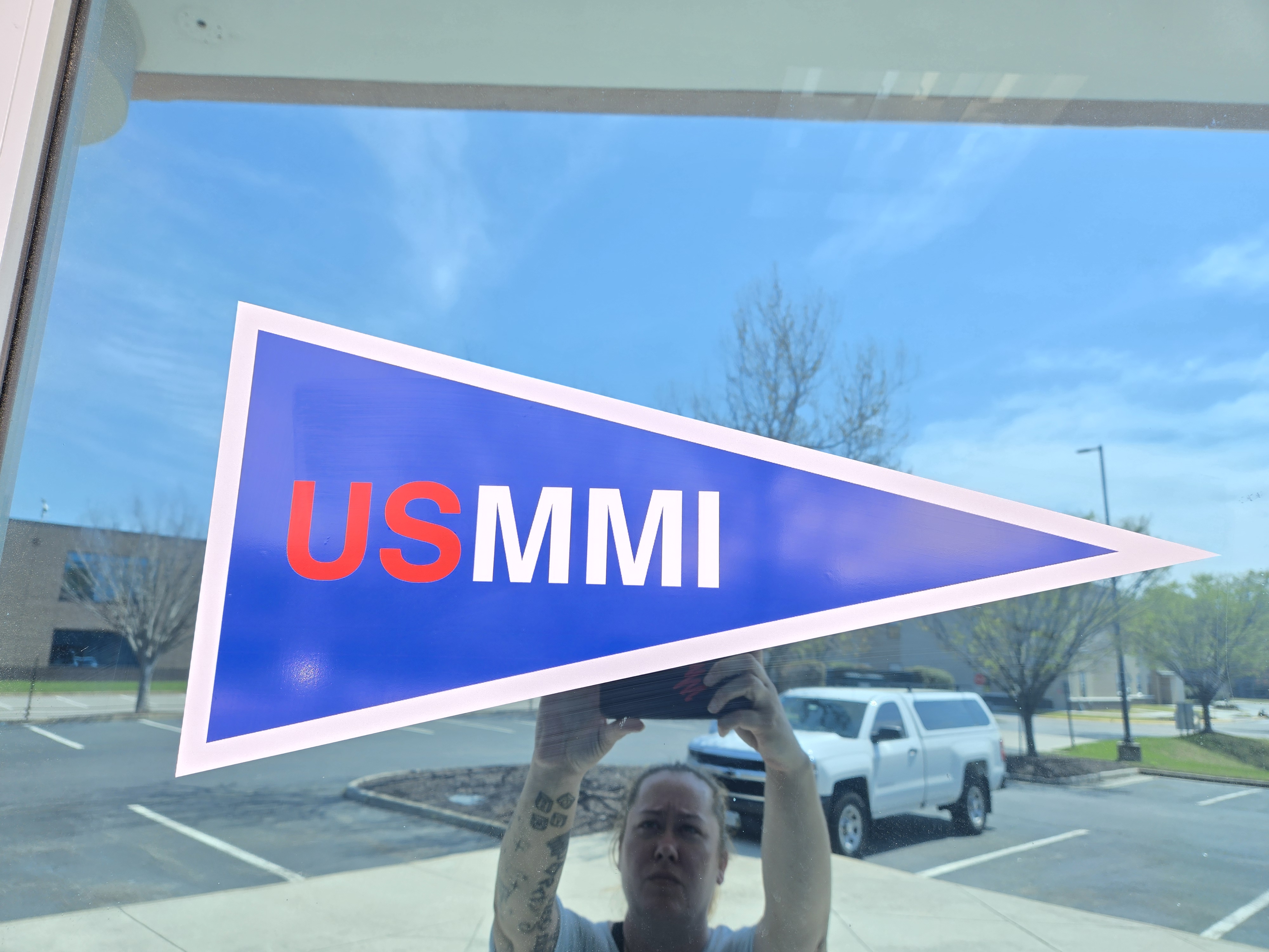 USMMI pennant window decal